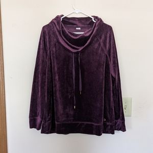 💜 Lane Bryant | LIVI Velour Hoodie - Plum